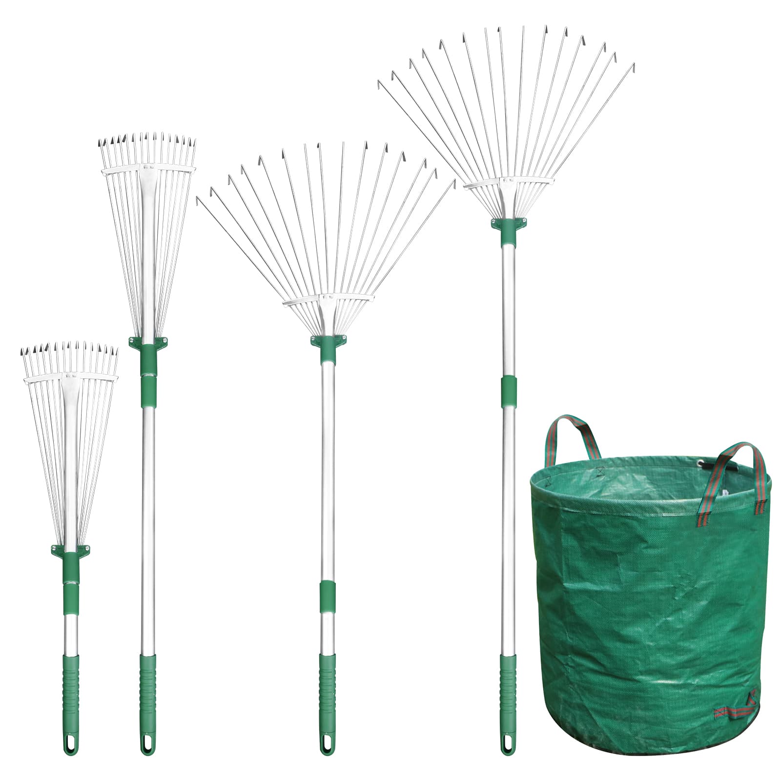 R220 Garden Leaf Rake Carbon Steel Aluminum Handle Fallen Leaf Bag DIY Custom Logo | Sunwell Tools