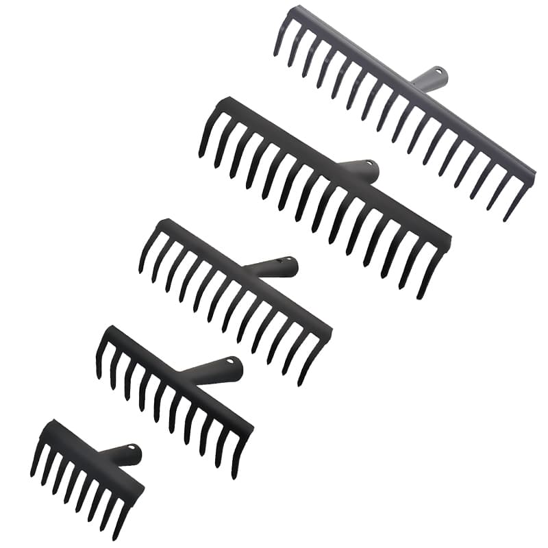 MST003-14T Garden Grass Rake 10/12/14/16-Tine C45 Steel Head A3 Handle Custom Logo | Sunwell Tools