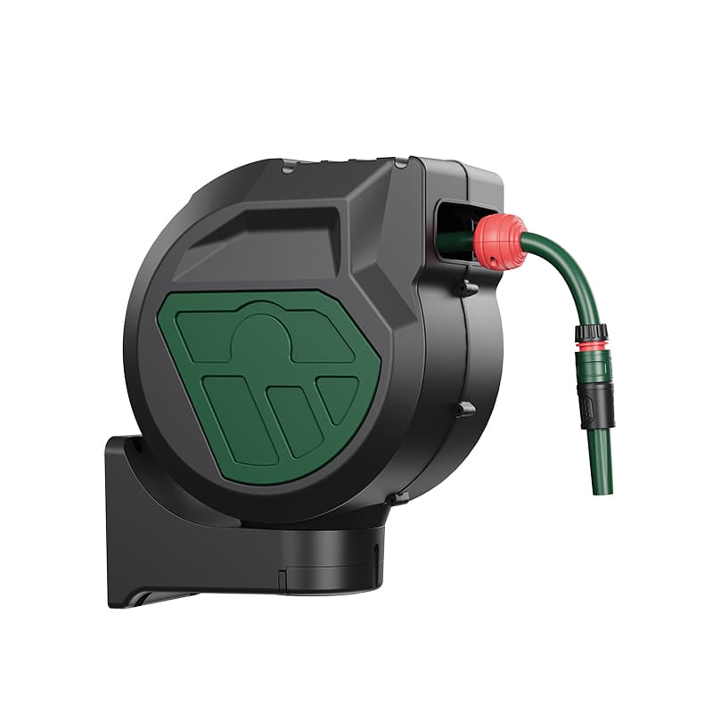 25m Retractable Garden Hose Reel | 1/2" Wall Mount Auto Rewind for Large Garden Hose Storage