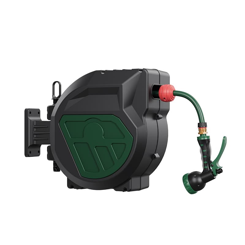 60ft Retractable Garden Hose Reel | 1/2" Wall Mounted Auto Rewind with Spray Nozzle