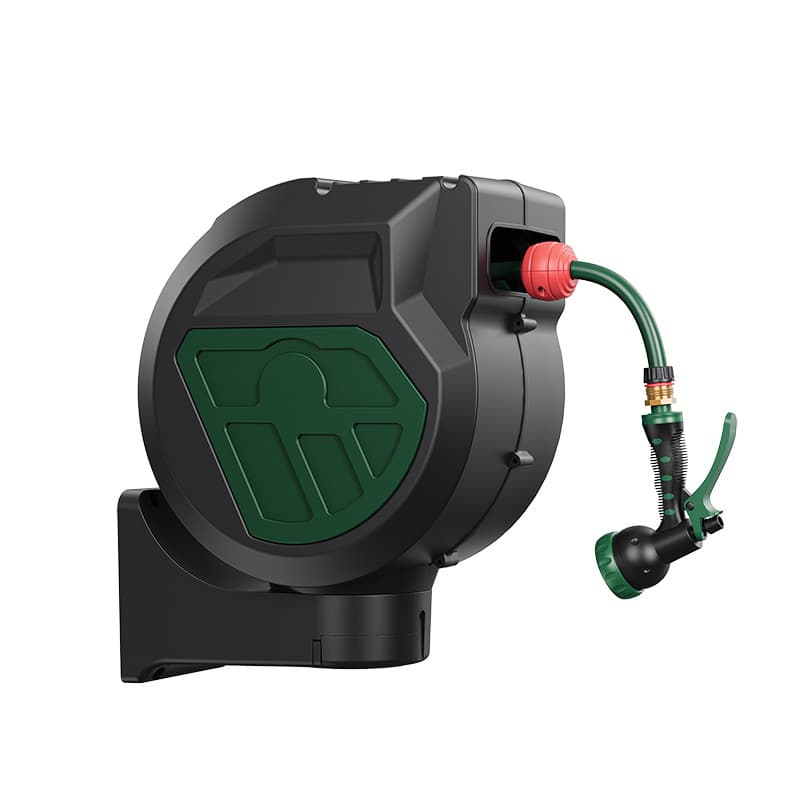 82ft Retractable Garden Hose Reel | 1/2" Wall Mount Auto Rewind for Large Garden Hose Storage