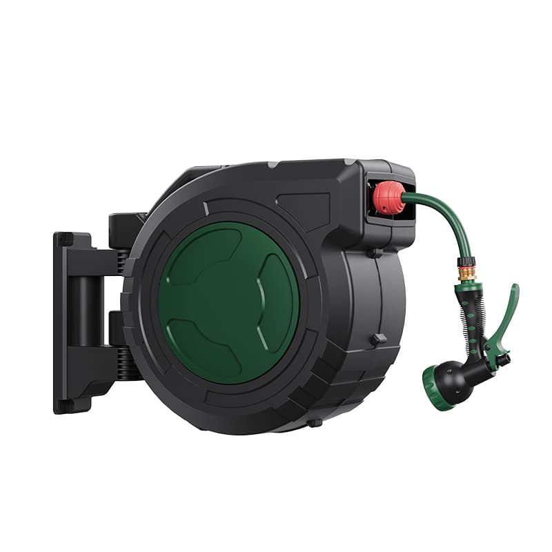 108ft Retractable Garden Hose Reel | 1/2" Wall Mount Auto Rewind for Large Garden